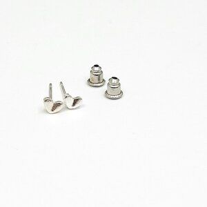 3/$15 Dainty Heart Stud Earrings Silver Plated Petite Fashion Jewelry